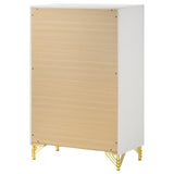 Lucia White 5-Drawer Bedroom Chest from Coaster - Luna Furniture