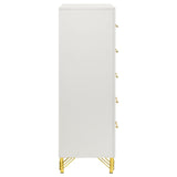 Lucia White 5-Drawer Bedroom Chest from Coaster - Luna Furniture