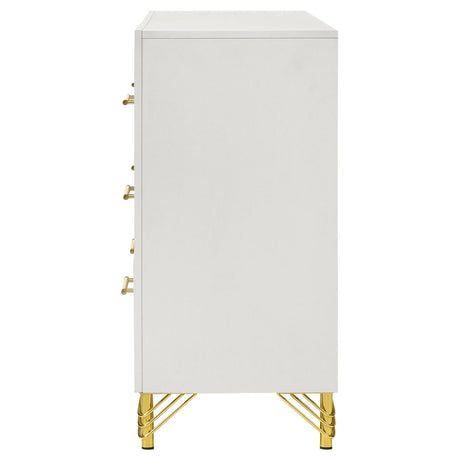 Lucia White 6-Drawer Bedroom Dresser from Coaster - Luna Furniture