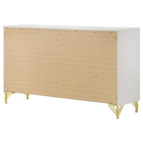 Lucia White 6-Drawer Bedroom Dresser from Coaster - Luna Furniture