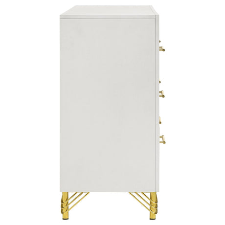 Lucia White 6-Drawer Bedroom Dresser from Coaster - Luna Furniture