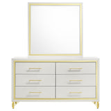 Lucia Beige Bedroom Set with Upholstered Wingback Panel Bed from Coaster - Luna Furniture