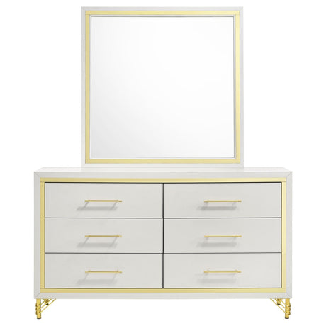 Lucia Beige Bedroom Set with Upholstered Wingback Panel Bed from Coaster - Luna Furniture