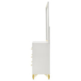 Lucia White 6-Drawer Bedroom Dresser with Mirror from Coaster - Luna Furniture