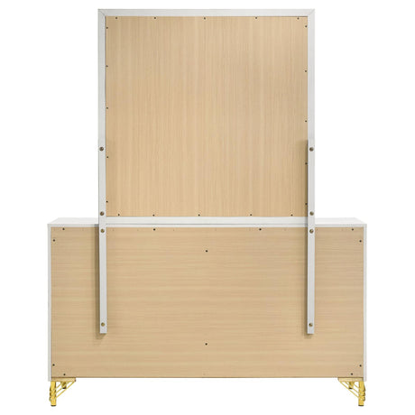Lucia Beige Bedroom Set with Upholstered Wingback Panel Bed from Coaster - Luna Furniture
