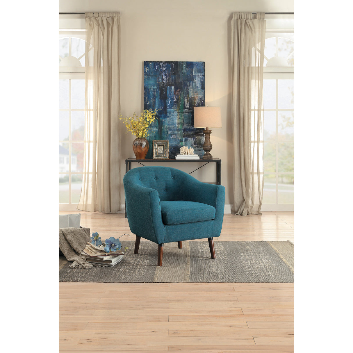 Lucille Blue Accent Chair from Homelegance - Luna Furniture