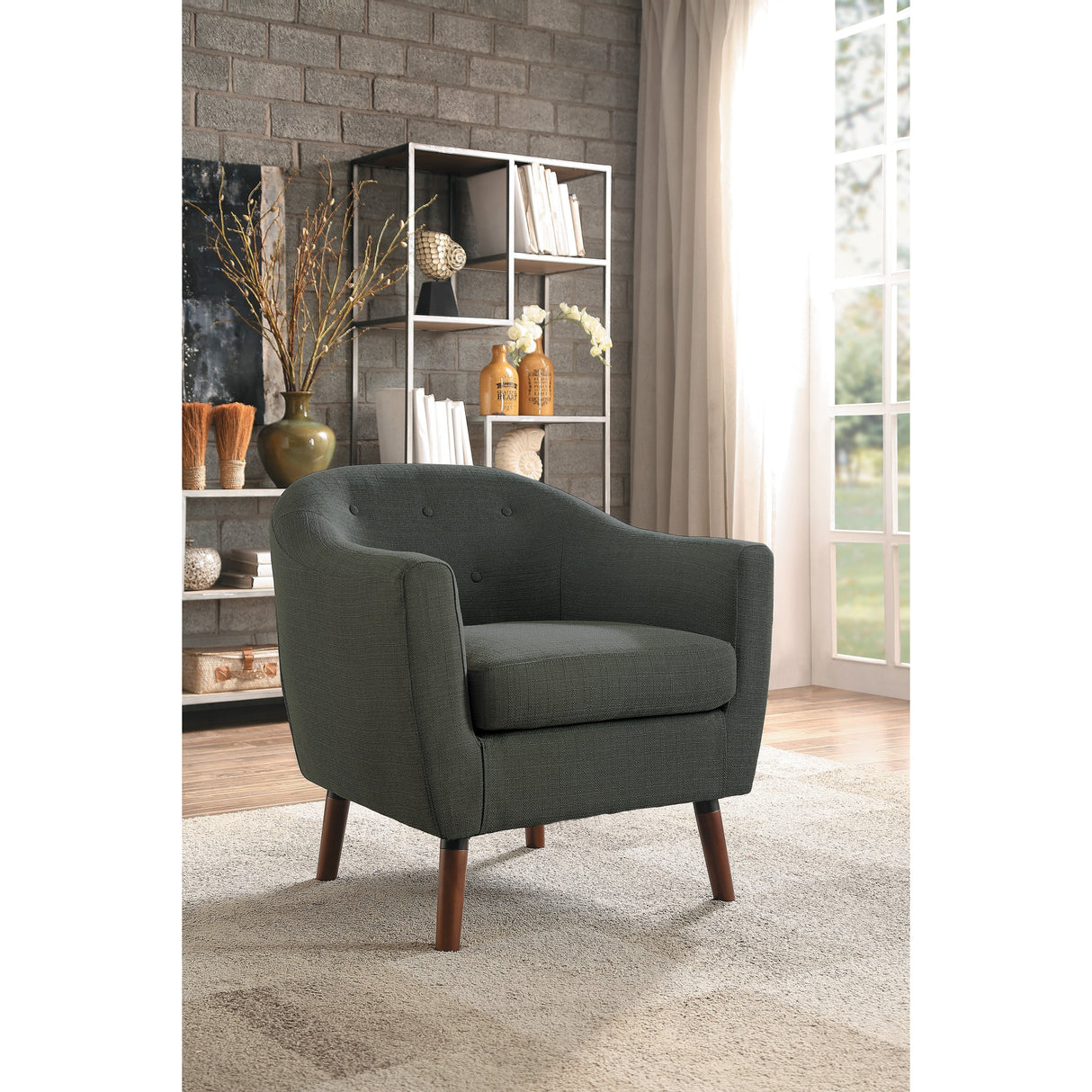 Lucille Gray Accent Chair from Homelegance - Luna Furniture