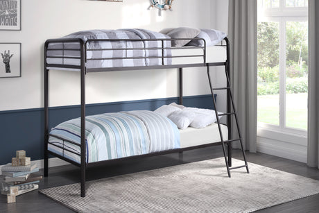 Lunar Dark Bronze Metal Twin/Twin Bunk Bed from Homelegance - Luna Furniture