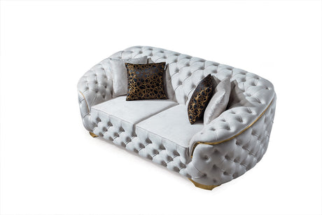 Lupino Ivory Velvet Loveseat from Nova Furniture - Luna Furniture
