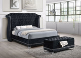 Luxor Black Velvet Queen Platform Bed from Happy Homes - Luna Furniture