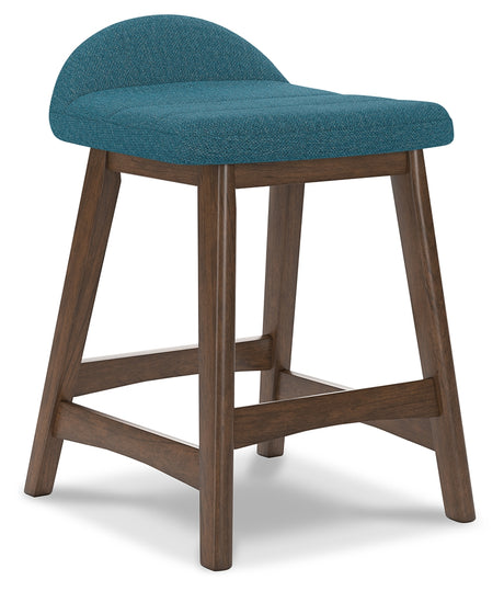 Lyncott Blue/Brown Counter Height Barstool, Set of 2 from Ashley - Luna Furniture