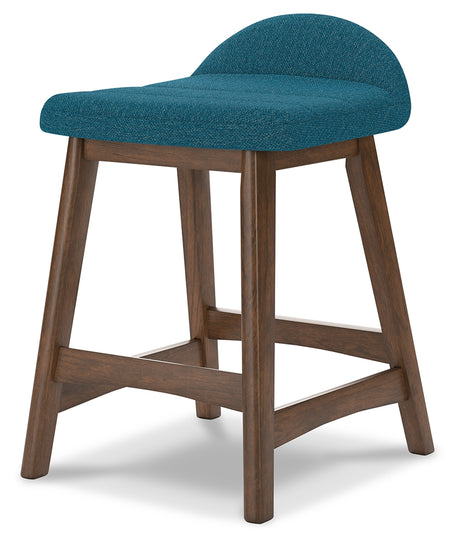 Lyncott Blue/Brown Counter Height Barstool, Set of 2 from Ashley - Luna Furniture