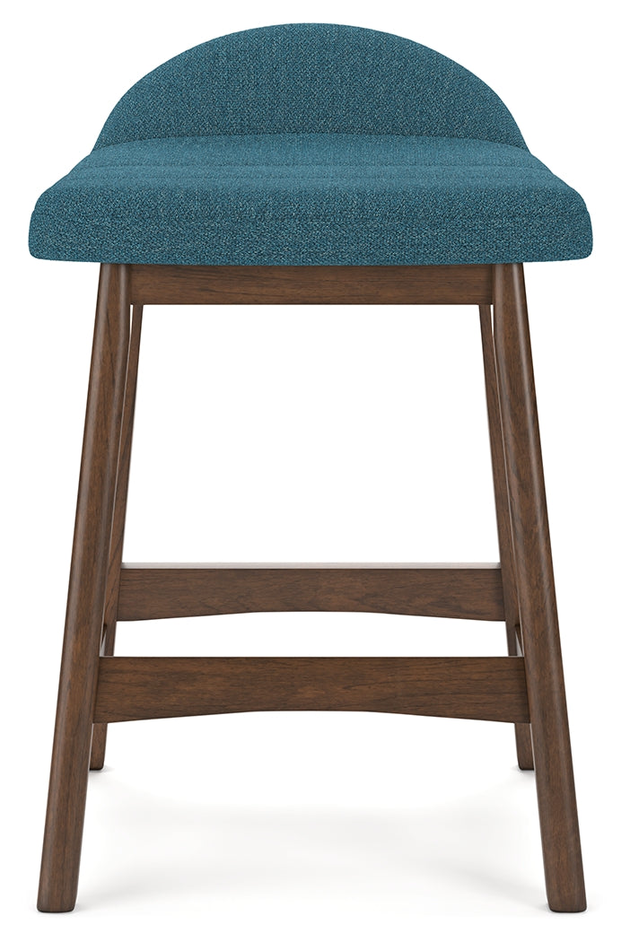 Lyncott Blue/Brown Counter Height Barstool, Set of 2 from Ashley - Luna Furniture