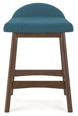 Lyncott Blue/Brown Counter Height Barstool, Set of 2 from Ashley - Luna Furniture