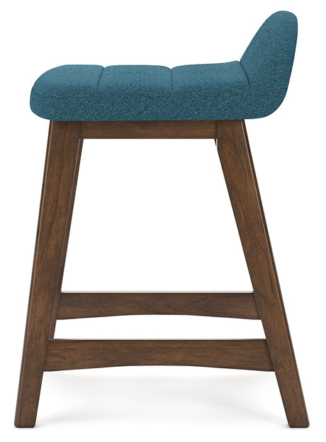Lyncott Blue/Brown Counter Height Barstool, Set of 2 from Ashley - Luna Furniture