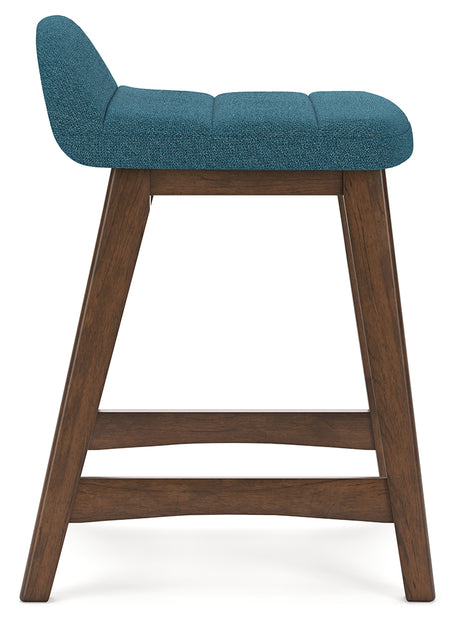 Lyncott Blue/Brown Counter Height Barstool, Set of 2 from Ashley - Luna Furniture