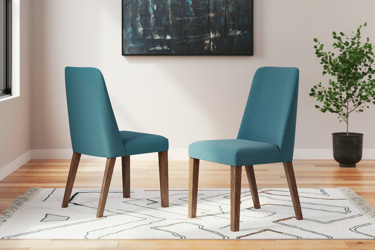 Lyncott Blue/Brown Dining Chair, Set of 2 from Ashley Furniture - Luna Furniture