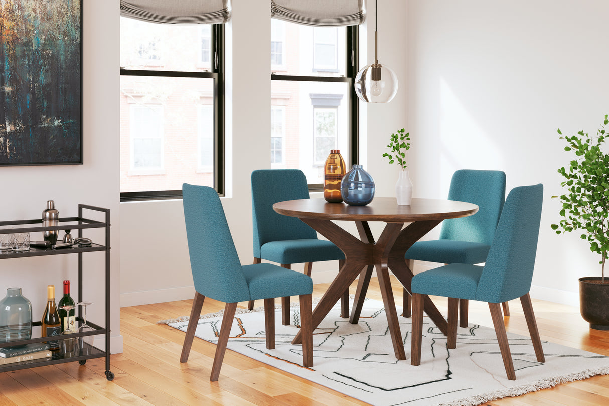 Lyncott Blue/Brown Dining Chair, Set of 2 from Ashley Furniture - Luna Furniture