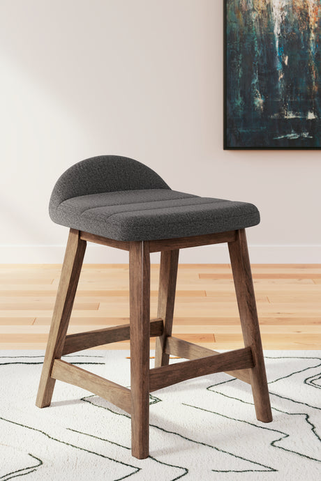 Lyncott Charcoal/Brown Counter Height Barstool, Set of 2 from Ashley - Luna Furniture