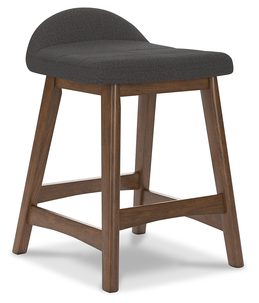 Lyncott Charcoal/Brown Counter Height Barstool, Set of 2 from Ashley - Luna Furniture