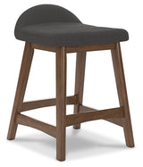 Lyncott Charcoal/Brown Counter Height Barstool, Set of 2 from Ashley - Luna Furniture