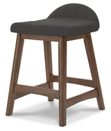 Lyncott Charcoal/Brown Counter Height Barstool, Set of 2 from Ashley - Luna Furniture