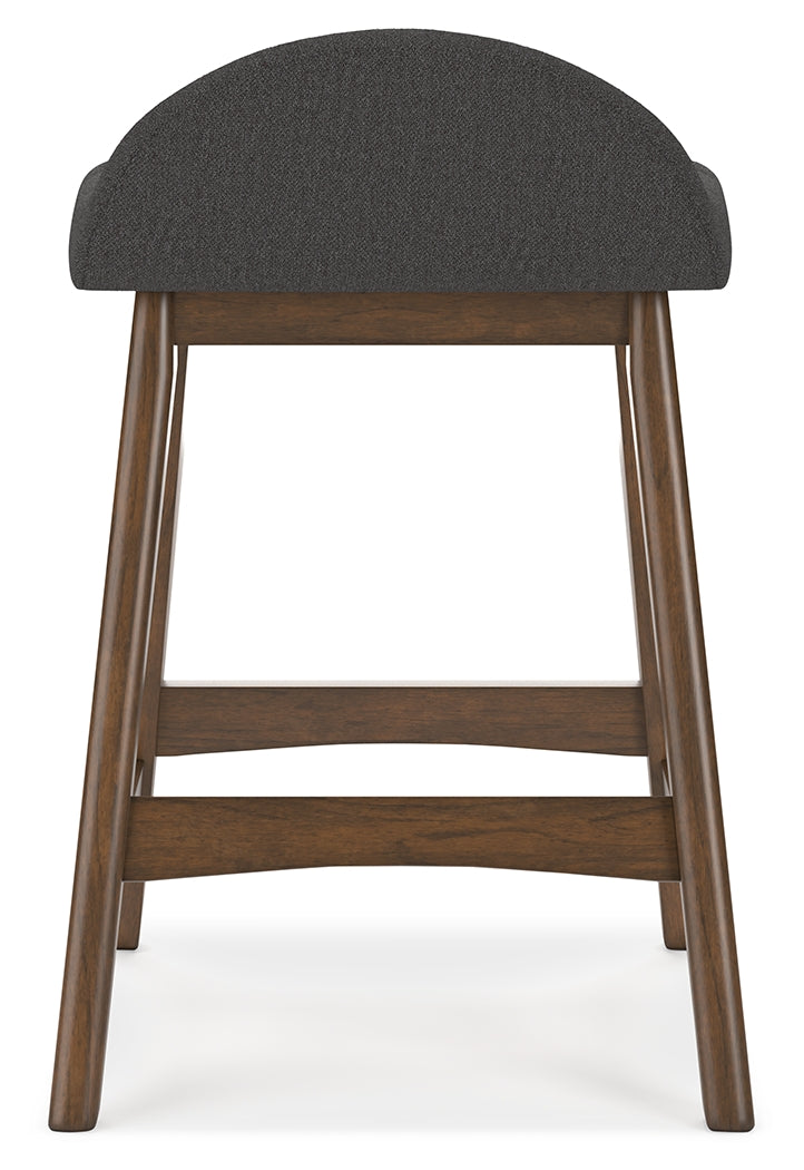Lyncott Charcoal/Brown Counter Height Barstool, Set of 2 from Ashley - Luna Furniture