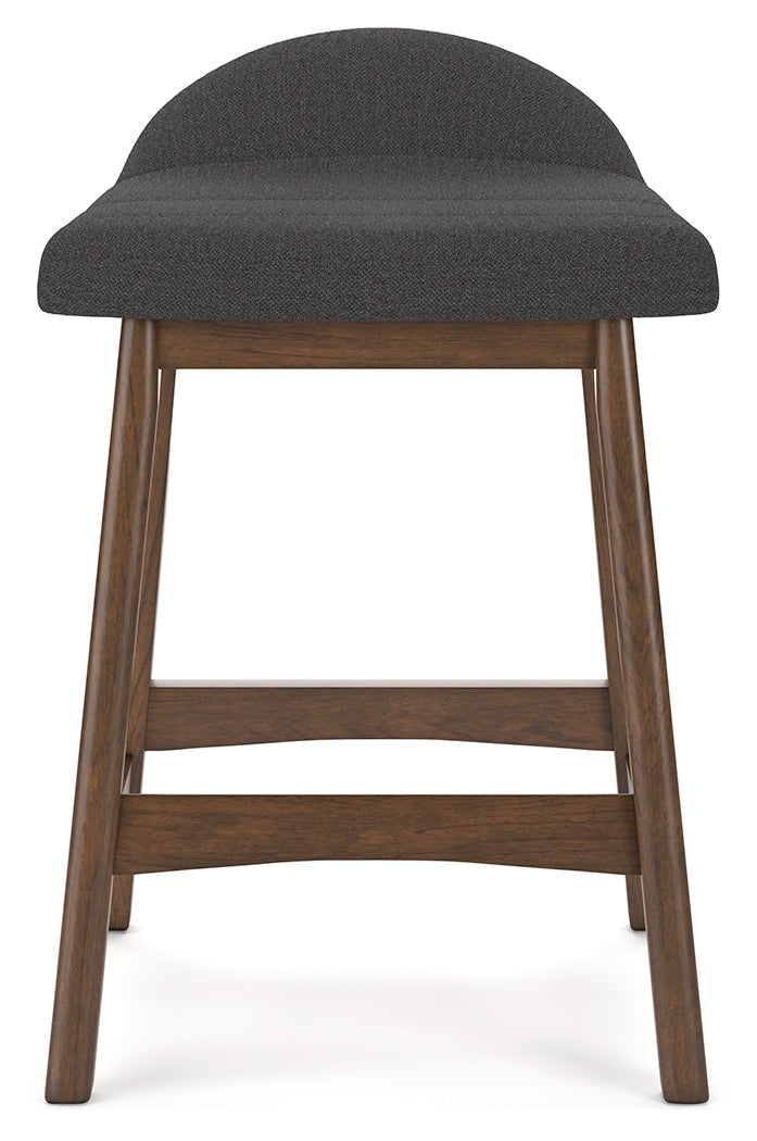 Lyncott Charcoal/Brown Counter Height Barstool, Set of 2 from Ashley - Luna Furniture