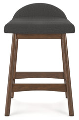 Lyncott Charcoal/Brown Counter Height Barstool, Set of 2 from Ashley - Luna Furniture
