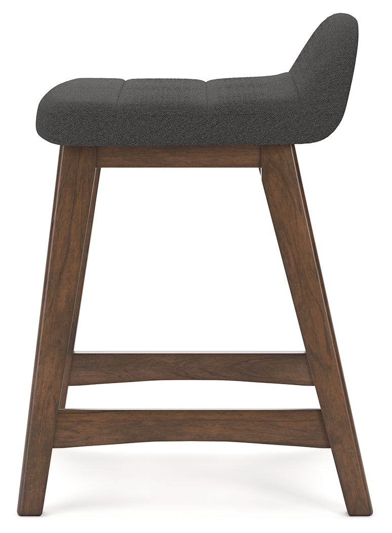 Lyncott Charcoal/Brown Counter Height Barstool, Set of 2 from Ashley - Luna Furniture