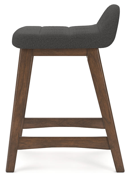 Lyncott Charcoal/Brown Counter Height Barstool, Set of 2 from Ashley - Luna Furniture