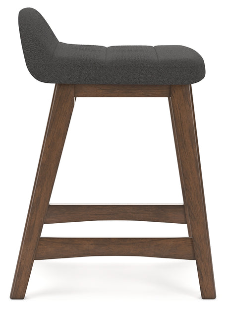 Lyncott Charcoal/Brown Counter Height Barstool, Set of 2 from Ashley - Luna Furniture