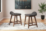 Lyncott Charcoal/Brown Counter Height Barstool, Set of 2 from Ashley - Luna Furniture