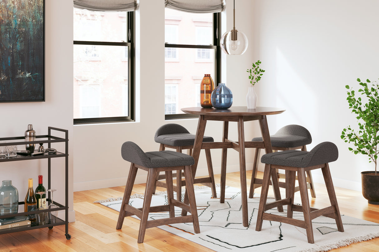 Lyncott Charcoal/Brown Counter Height Barstool, Set of 2 from Ashley - Luna Furniture