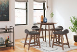 Lyncott Charcoal/Brown Counter Height Barstool, Set of 2 from Ashley - Luna Furniture