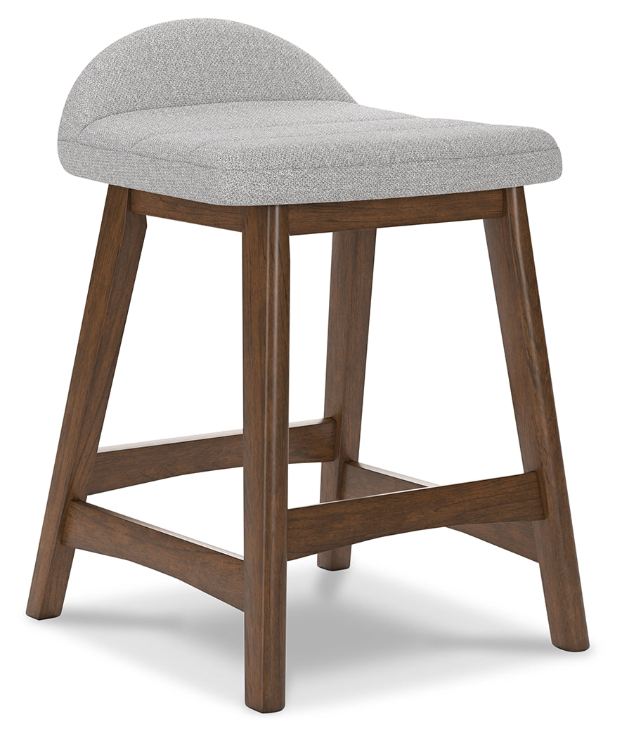 Lyncott Light Gray/Brown Counter Height Barstool, Set of 2 from Ashley - Luna Furniture