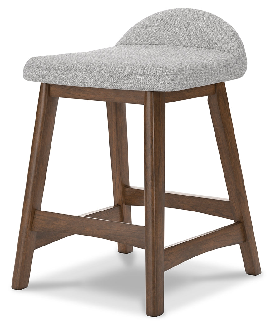 Lyncott Light Gray/Brown Counter Height Barstool, Set of 2 from Ashley - Luna Furniture