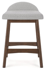 Lyncott Light Gray/Brown Counter Height Barstool, Set of 2 from Ashley - Luna Furniture