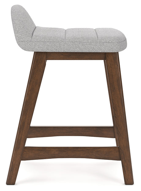 Lyncott Light Gray/Brown Counter Height Barstool, Set of 2 from Ashley - Luna Furniture