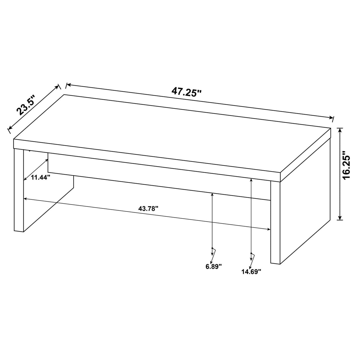 Lynette Mango Rectangular Engineered Wood Coffee Table from Coaster - Luna Furniture