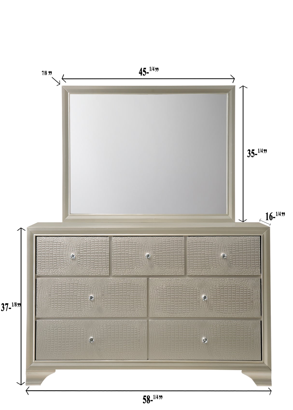 Lyssa Champagne Bedroom Mirror (Mirror Only) from Crown Mark - Luna Furniture