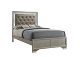 Lyssa Champagne Full LED Upholstered Panel Bed from Crown Mark - Luna Furniture