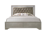 Lyssa Champagne King LED Upholstered Panel Bed from Crown Mark - Luna Furniture