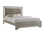 Lyssa Champagne King LED Upholstered Panel Bed from Crown Mark - Luna Furniture