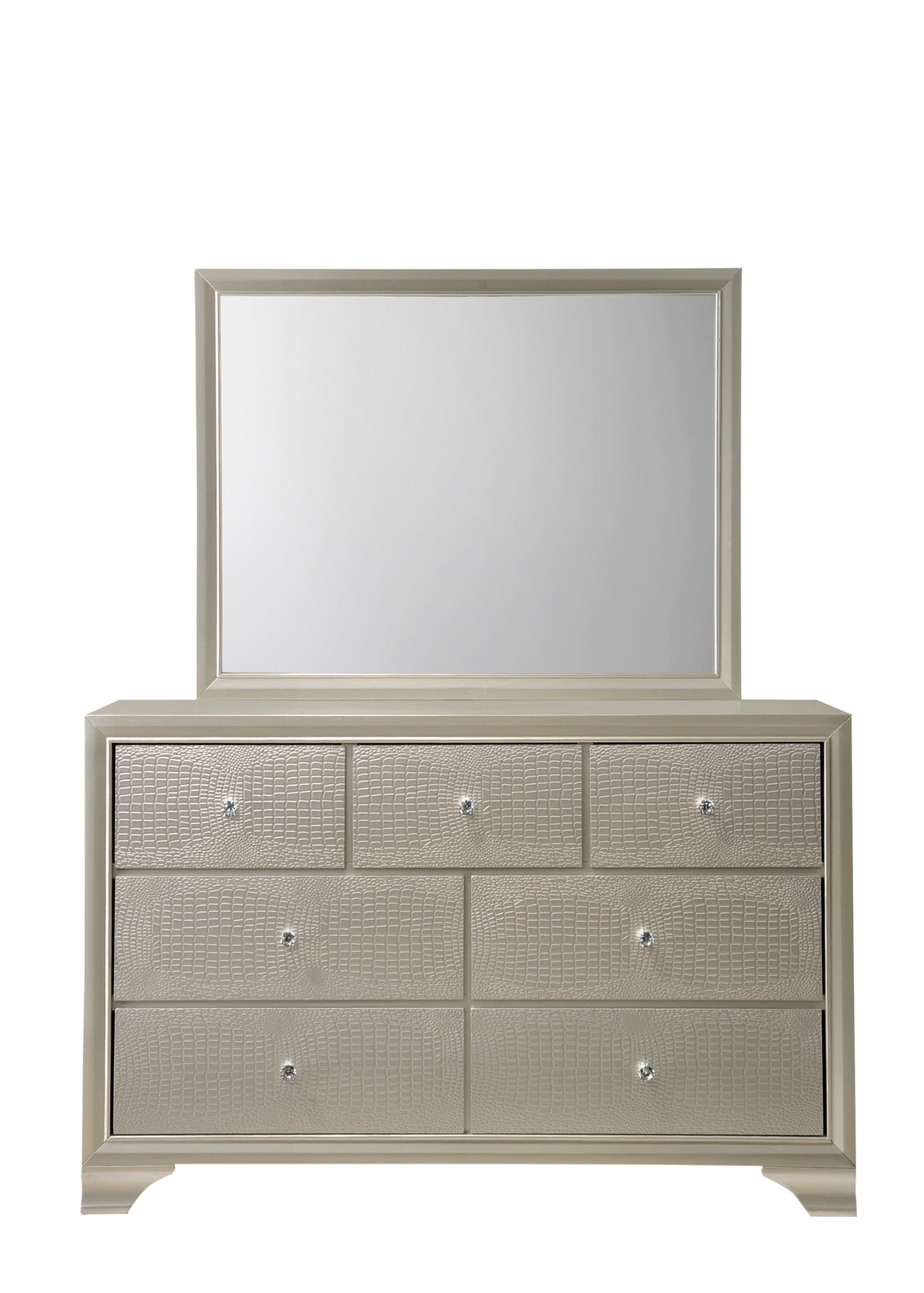 Lyssa Champagne LED Upholstered Panel Bedroom Set from Crown Mark - Luna Furniture
