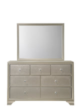 Lyssa Champagne LED Upholstered Panel Bedroom Set from Crown Mark - Luna Furniture