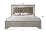 Lyssa Champagne LED Upholstered Panel Bedroom Set from Crown Mark - Luna Furniture