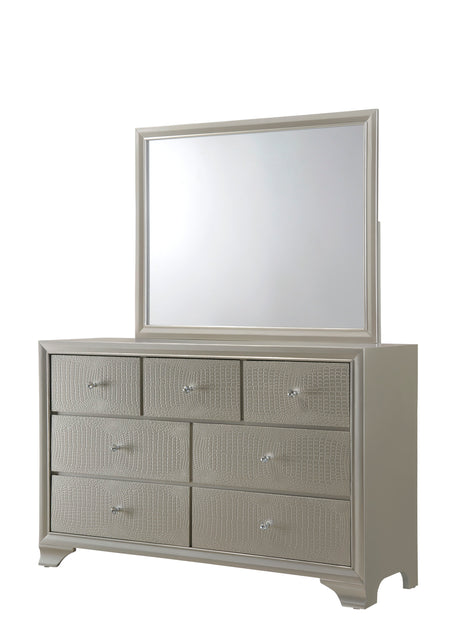 Lyssa Champagne LED Upholstered Panel Youth Bedroom Set from Crown Mark - Luna Furniture