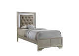 Lyssa Champagne Twin LED Upholstered Panel Bed from Crown Mark - Luna Furniture
