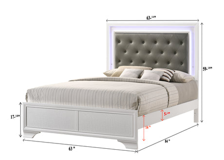 Lyssa Frost LED Upholstered Panel Bedroom Set from Crown Mark - Luna Furniture